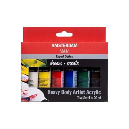 ЗА ХУДОЖНИКА  Професионални Акрилни Бои Amsterdam Expert, 20 ml x 6 Цвята